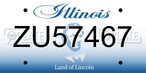 ZU57467 Illinois License Plate