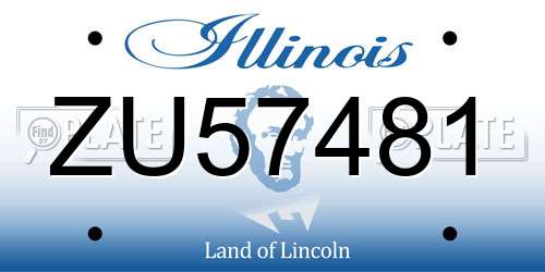 ZU57481 Illinois License Plate