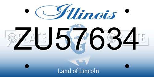 ZU57634 Illinois License Plate