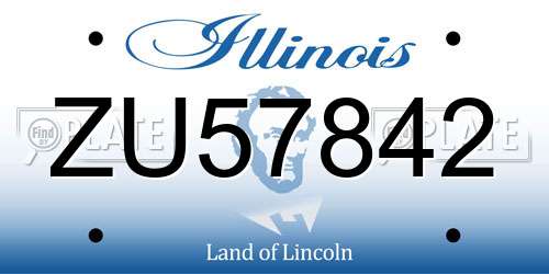 ZU57842 Illinois License Plate