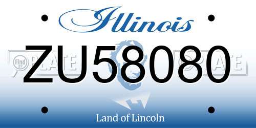 ZU58080 Illinois License Plate