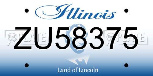 ZU58375 Illinois License Plate