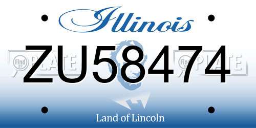 ZU58474 Illinois License Plate