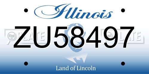 ZU58497 Illinois License Plate