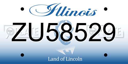 ZU58529 Illinois License Plate