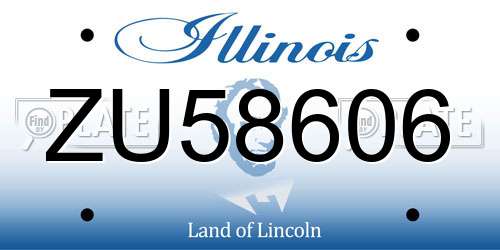 ZU58606 Illinois License Plate
