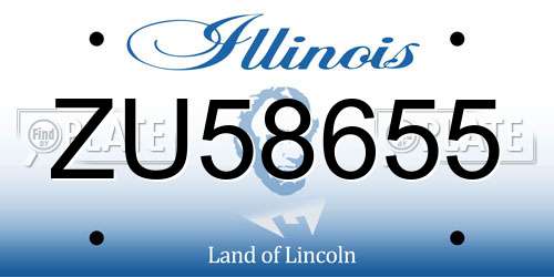 ZU58655 Illinois License Plate