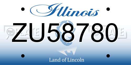 ZU58780 Illinois License Plate