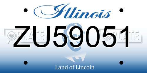 ZU59051 Illinois License Plate