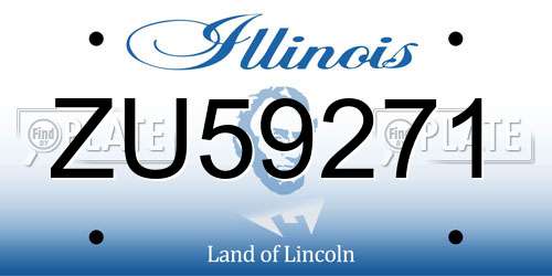 ZU59271 Illinois License Plate
