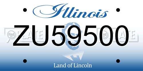 ZU59500 Illinois License Plate