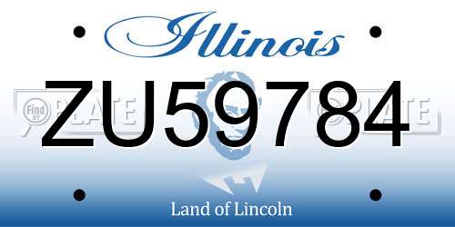 ZU59784 Illinois License Plate