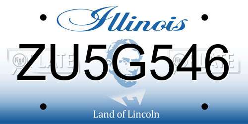 ZU5G546 Illinois License Plate