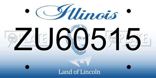 ZU60515 Illinois License Plate