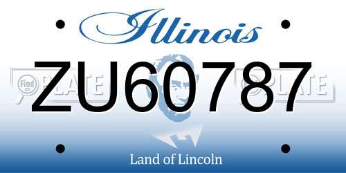 ZU60787 Illinois License Plate
