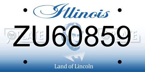 ZU60859 Illinois License Plate