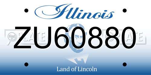 ZU60880 Illinois License Plate