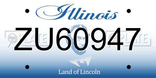 ZU60947 Illinois License Plate