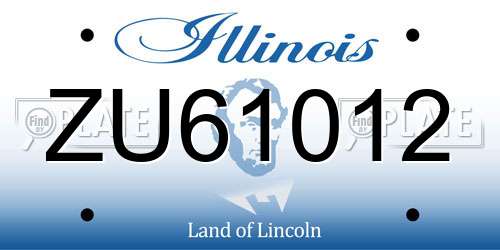 ZU61012 Illinois License Plate