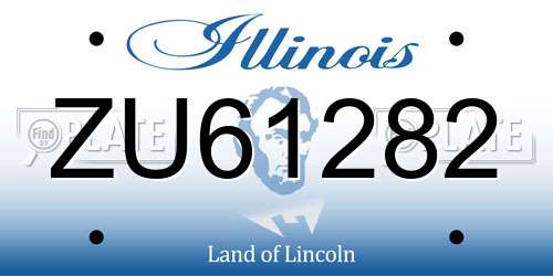 ZU61282 Illinois License Plate