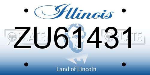 ZU61431 Illinois License Plate