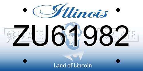 ZU61982 Illinois License Plate