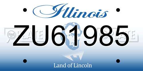 ZU61985 Illinois License Plate