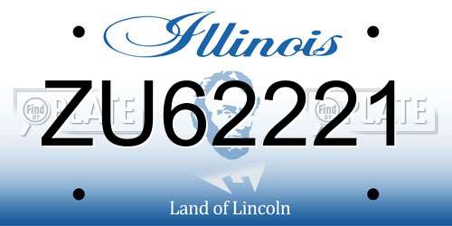 ZU62221 Illinois License Plate