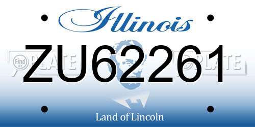 ZU62261 Illinois License Plate