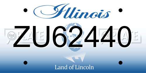 ZU62440 Illinois License Plate