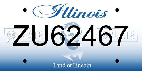 ZU62467 Illinois License Plate