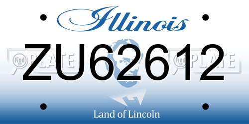ZU62612 Illinois License Plate