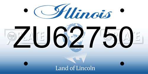 ZU62750 Illinois License Plate