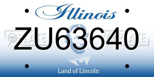 ZU63640 Illinois License Plate