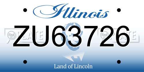 ZU63726 Illinois License Plate