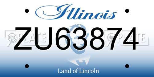 ZU63874 Illinois License Plate