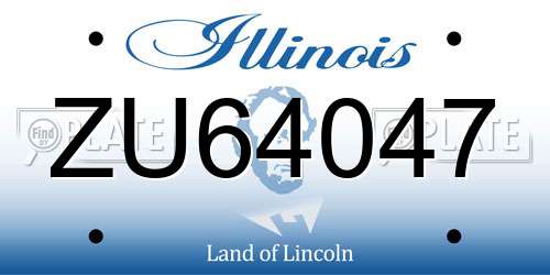 ZU64047 Illinois License Plate