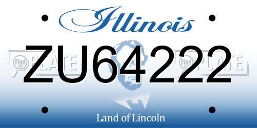 ZU64222 Illinois License Plate