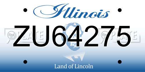 ZU64275 Illinois License Plate