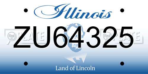 ZU64325 Illinois License Plate