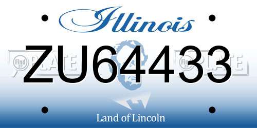 ZU64433 Illinois License Plate