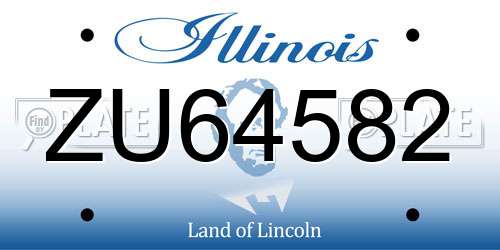 ZU64582 Illinois License Plate