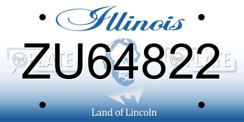 ZU64822 Illinois License Plate