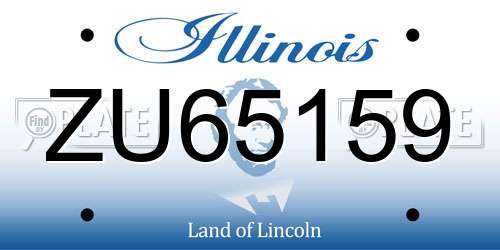 ZU65159 Illinois License Plate