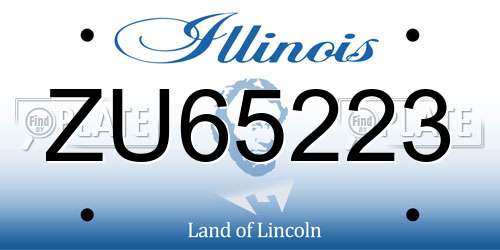 ZU65223 Illinois License Plate