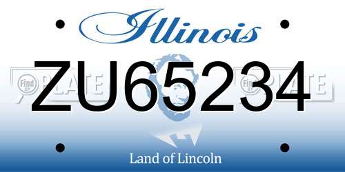 ZU65234 Illinois License Plate
