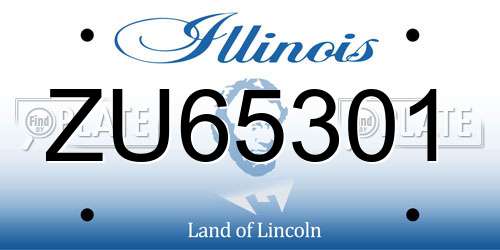 ZU65301 Illinois License Plate