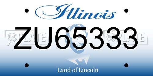 ZU65333 Illinois License Plate