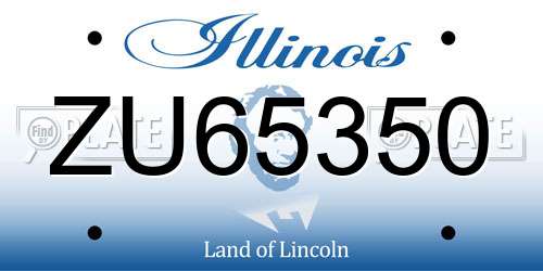 ZU65350 Illinois License Plate