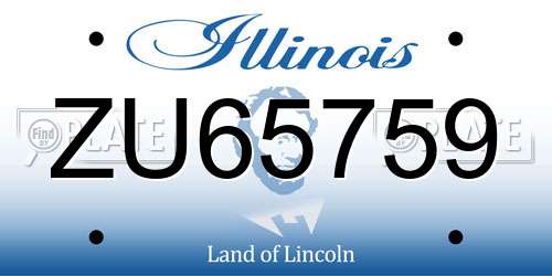 ZU65759 Illinois License Plate